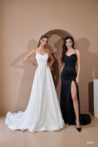 A-line Satin Gown Bridesmaid Dress - Miss Mirelle