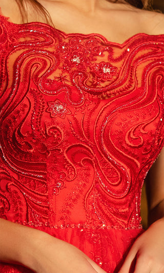 Beautiful Red Long Formal Dress for Special Occasions - Miss Mirelle