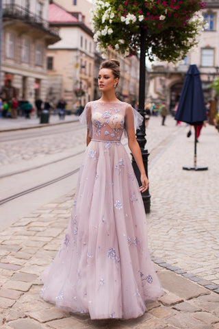 Pastel Embroidered Wedding Dress - Miss Mirelle