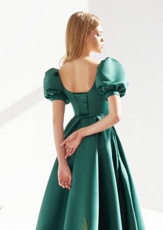 Retro Style Puff Sleeve Midi Dress - Miss Mirelle