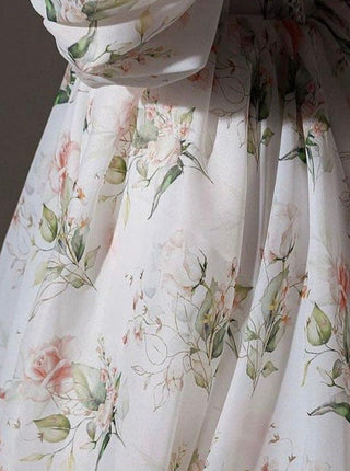 Floral Wedding Dress with Puff Sleeves - Miss Mirelle