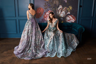 A-line Long Sequin Dress Sparkly Party Gown - Miss Mirelle