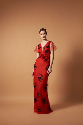Poppy Open Back Ball Gown Gala Dress - Miss Mirelle