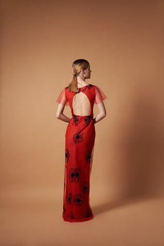 Poppy Open Back Ball Gown Gala Dress - Miss Mirelle