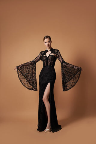 5095 Black Bolero with Bell Sleeves - Miss Mirelle