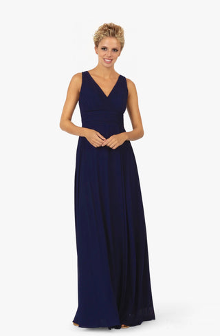 Midnight - Pleated Gown with Elasticized Back