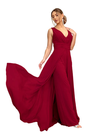 Rosalind - Formal Jumpsuit Pantsuit Dress With Pleated Waistline