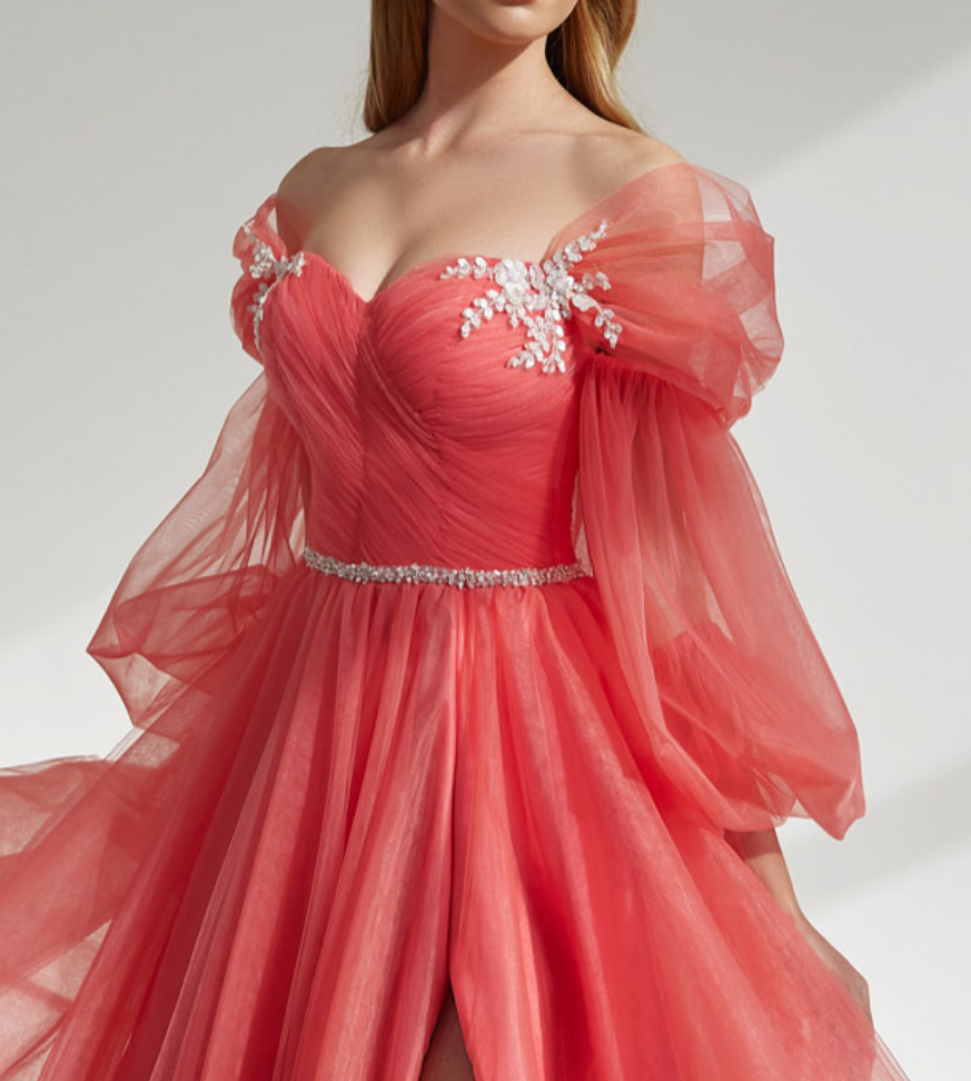 Coral hot sale red gown