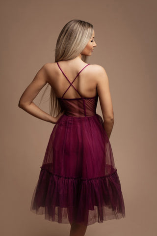Estelle - Cocktail Party Dress with Ruffles