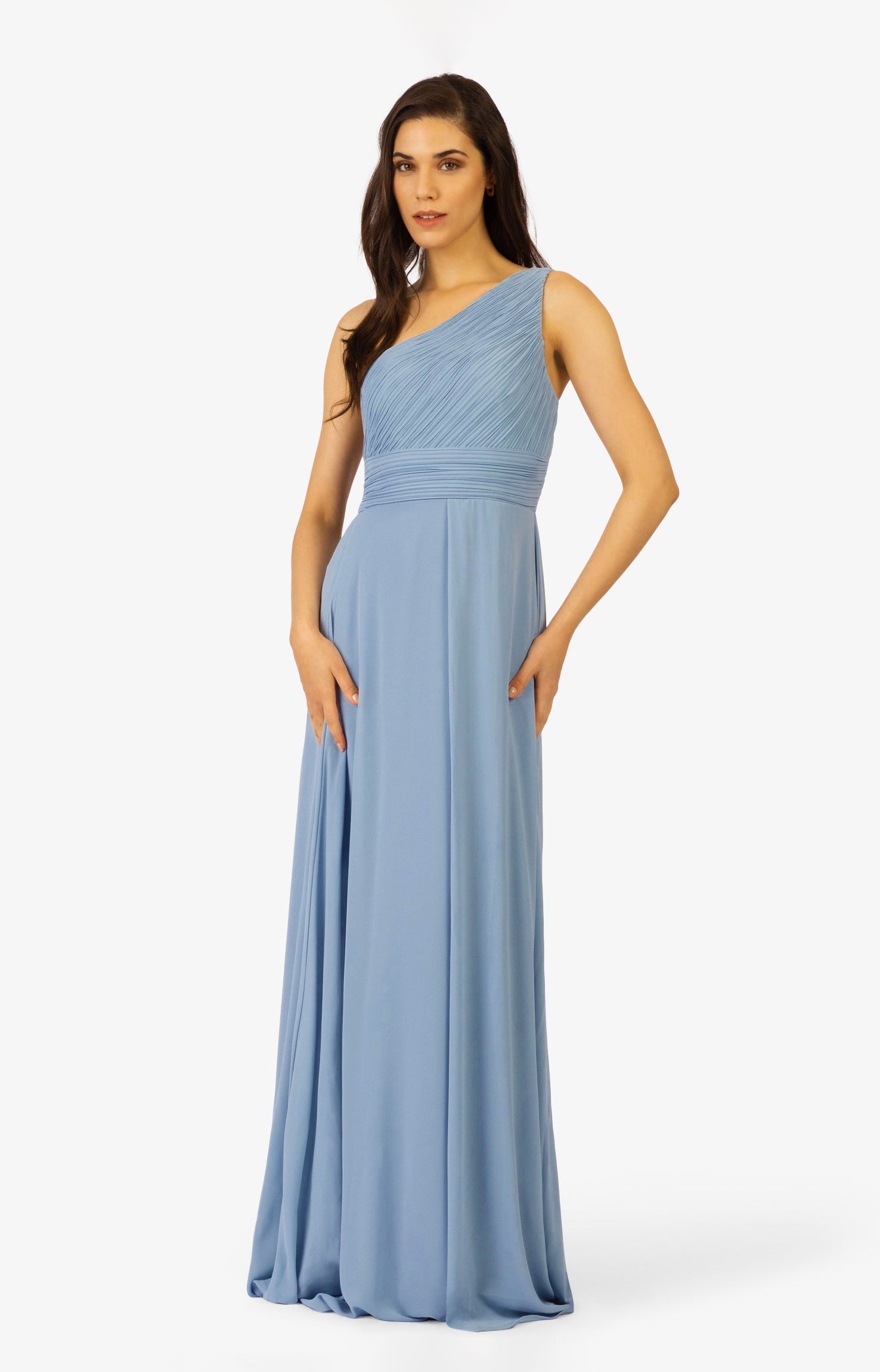 Victoria - One Shoulder A-line Bridesmaid Dress with Pleated Bodice M / Magenta Victoria - One Shoulder A-line Bridesmaid Dress with Pleated Bodice M / Magenta