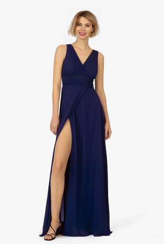 Midnight - Pleated Gown with Elasticized Back