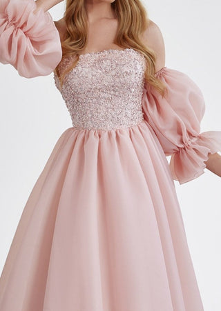 Pink Princess Ball Gown with Optional Sleeves - Miss Mirelle