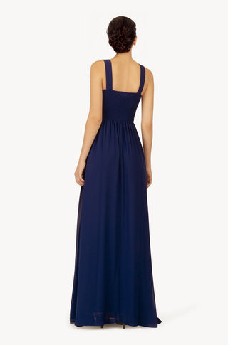 Midnight - Pleated Gown with Elasticized Back