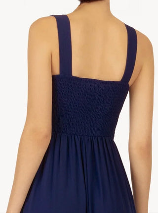 Midnight - Pleated Gown with Elasticized Back