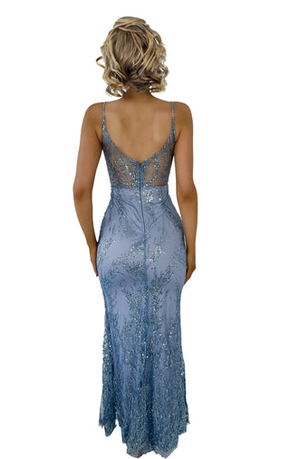 Collette - Long Sequin Prom Dress with Spaghetti Straps