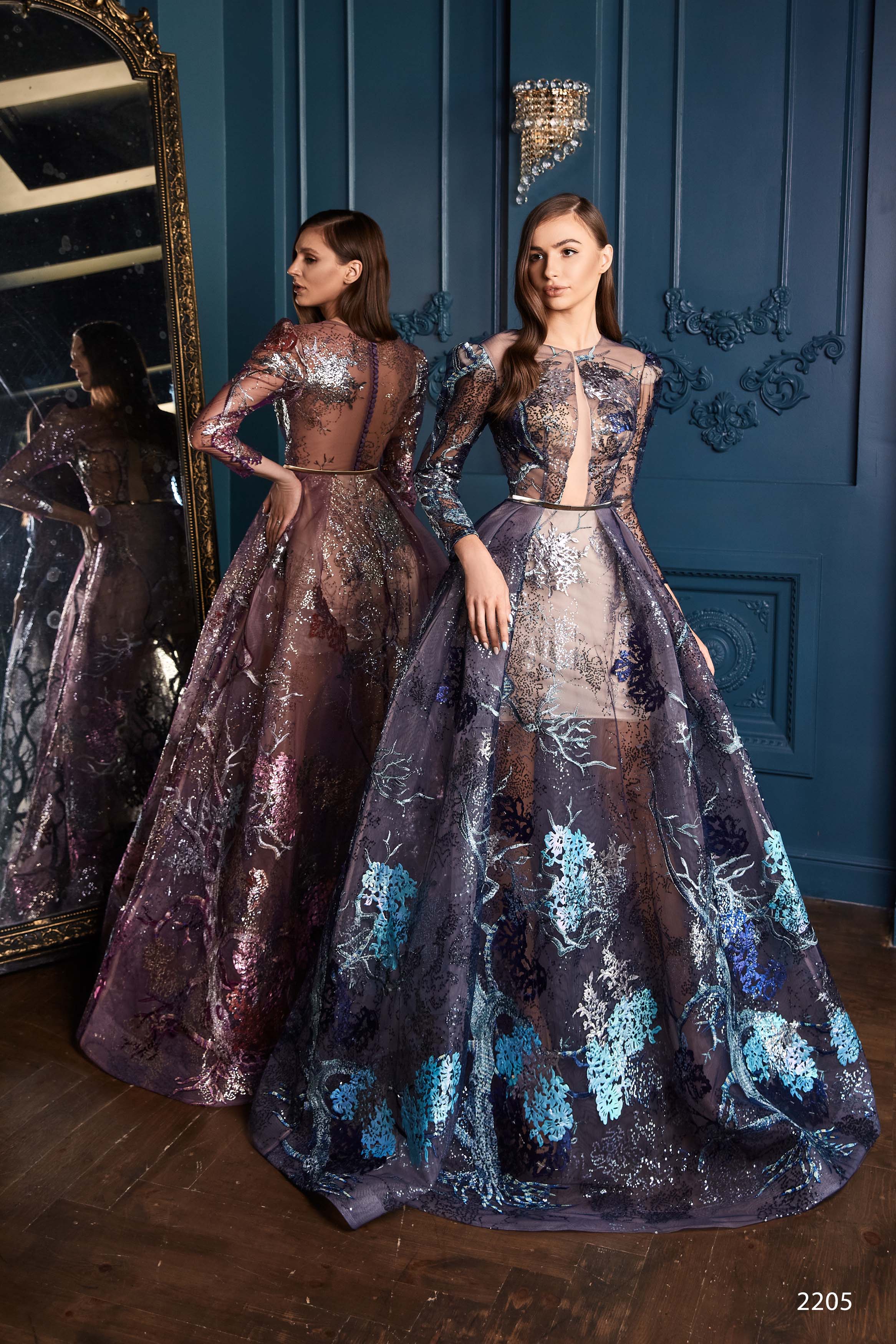 Enchanted Forest Unique Gown in Blue or Purple Sequins Purple / 10 Enchanted Forest Unique Gown in Blue or Purple Sequins Purple / 10