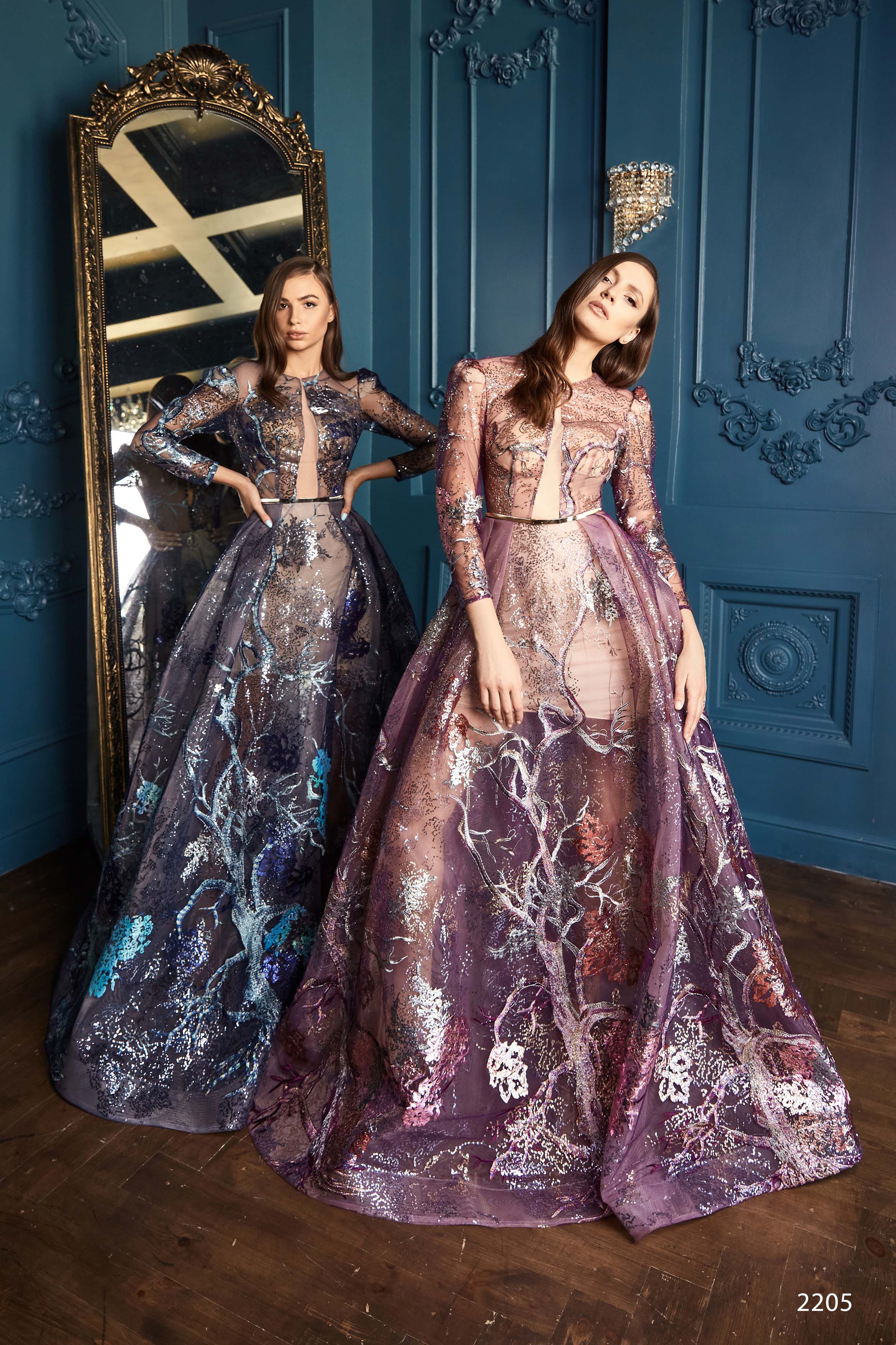 Enchanted Forest Unique Gown in Blue or Purple Sequins Purple / 10 Enchanted Forest Unique Gown in Blue or Purple Sequins Purple / 10