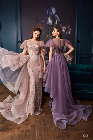 Delightful Colored Wedding Dress with Peplum - Miss Mirelle
