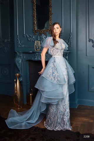Delightful Colored Wedding Dress with Peplum - Miss Mirelle