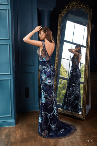 Blue Sequin Gown - Miss Mirelle