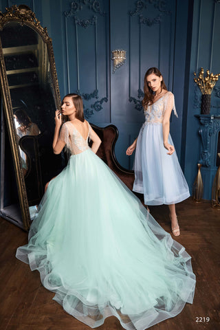 Deluxe Tulle Bridesmaid Dress with Embellishments and Feathers - Miss Mirelle