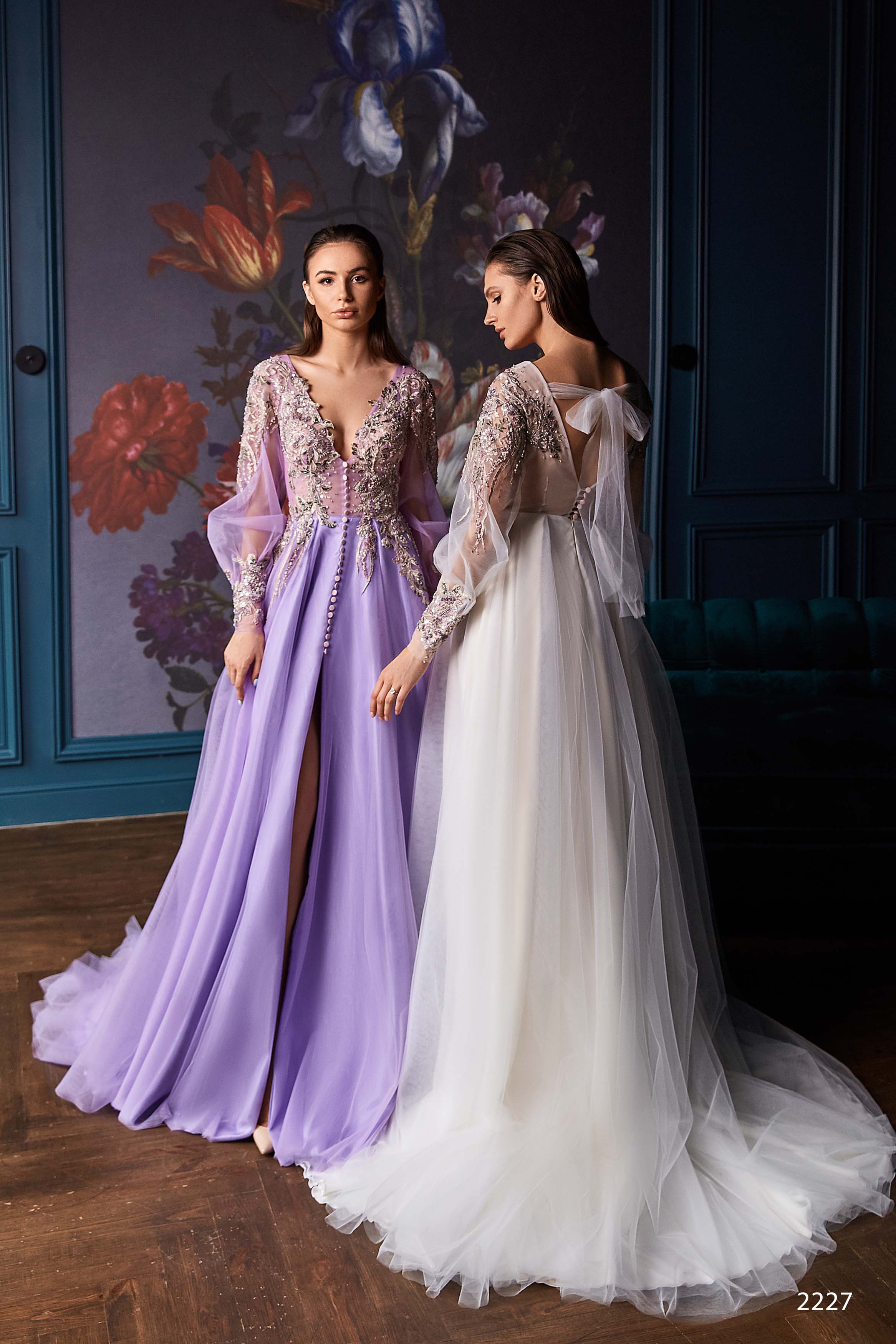 Non traditional Wedding Dress with a Bow Back Miss Mirelle Dress Shop