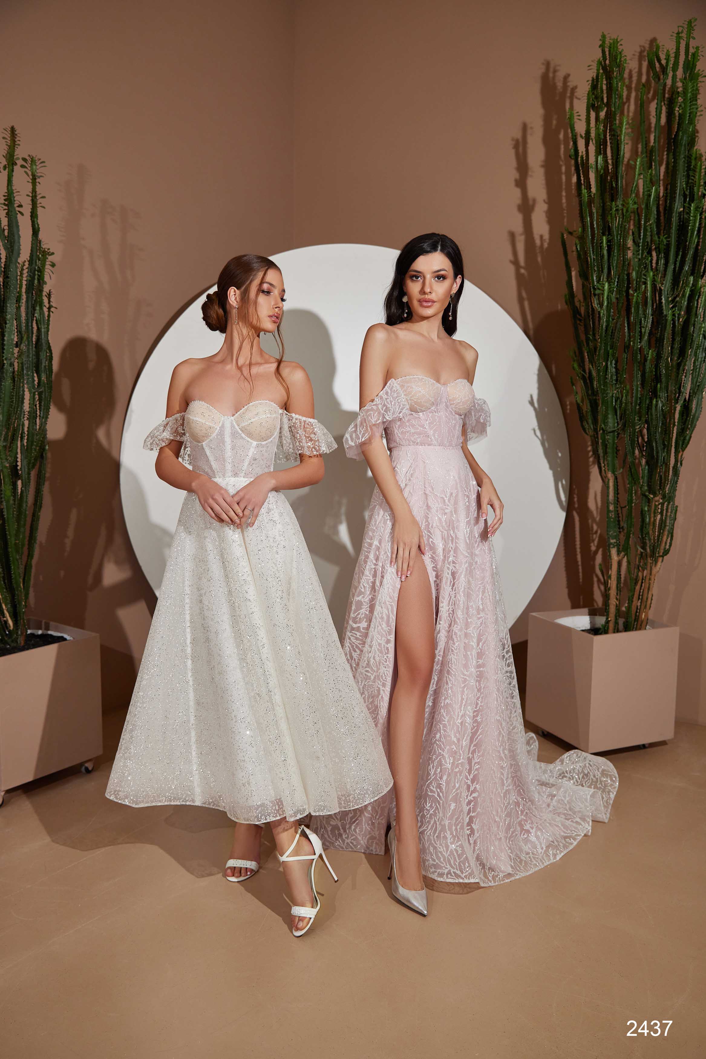 Off-the-Shoulder Bridesmaid Dress Ivory / 16