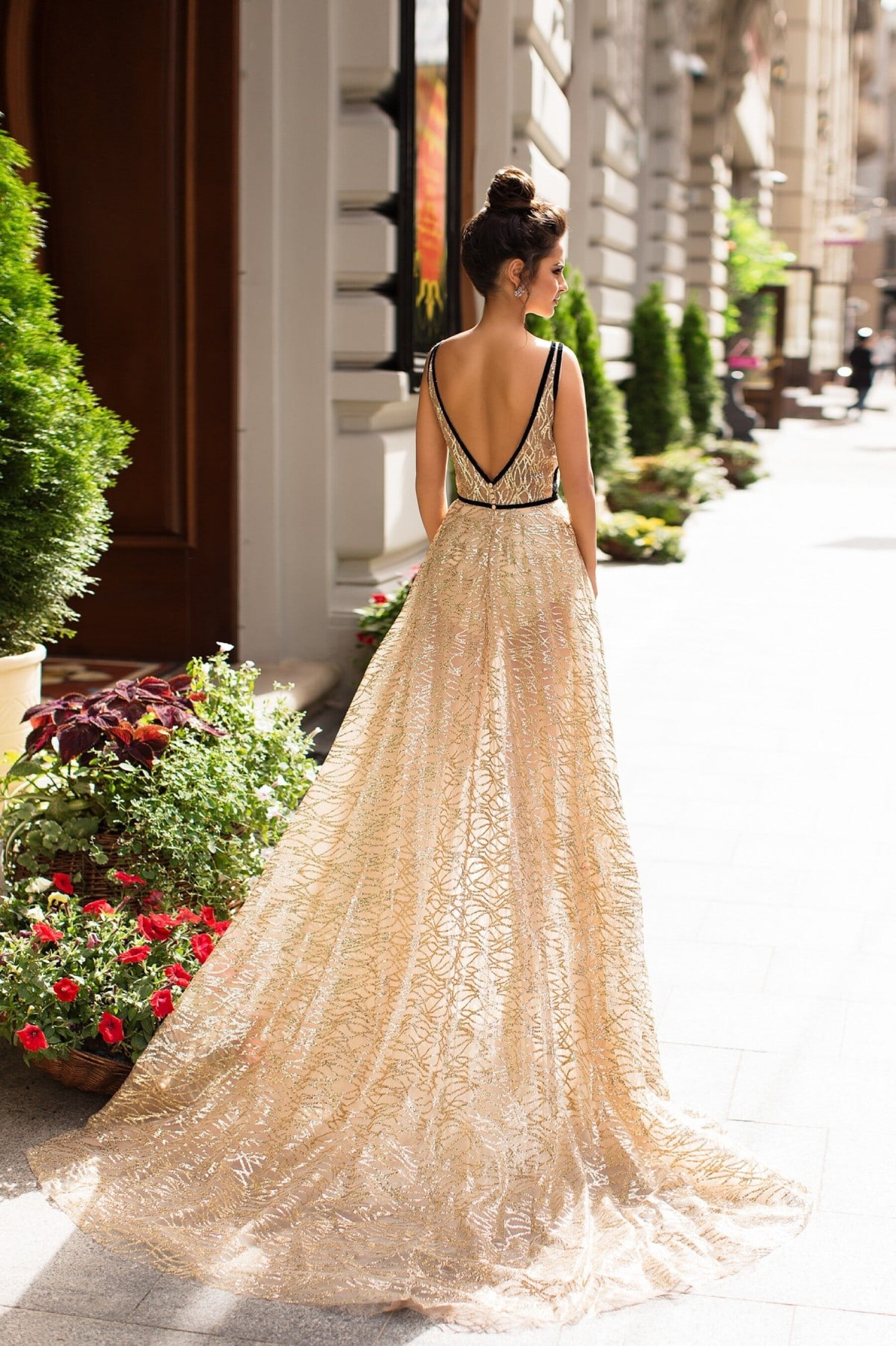 Gold Formal Gala Dress Gold / 8 Gold Formal Gala Dress Gold / 8