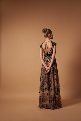 Tasseled Open Back Gown  - Miss Mirelle