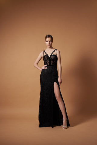 Panther * Sophisticated Black Formal Gown with Bolero - Miss Mirelle